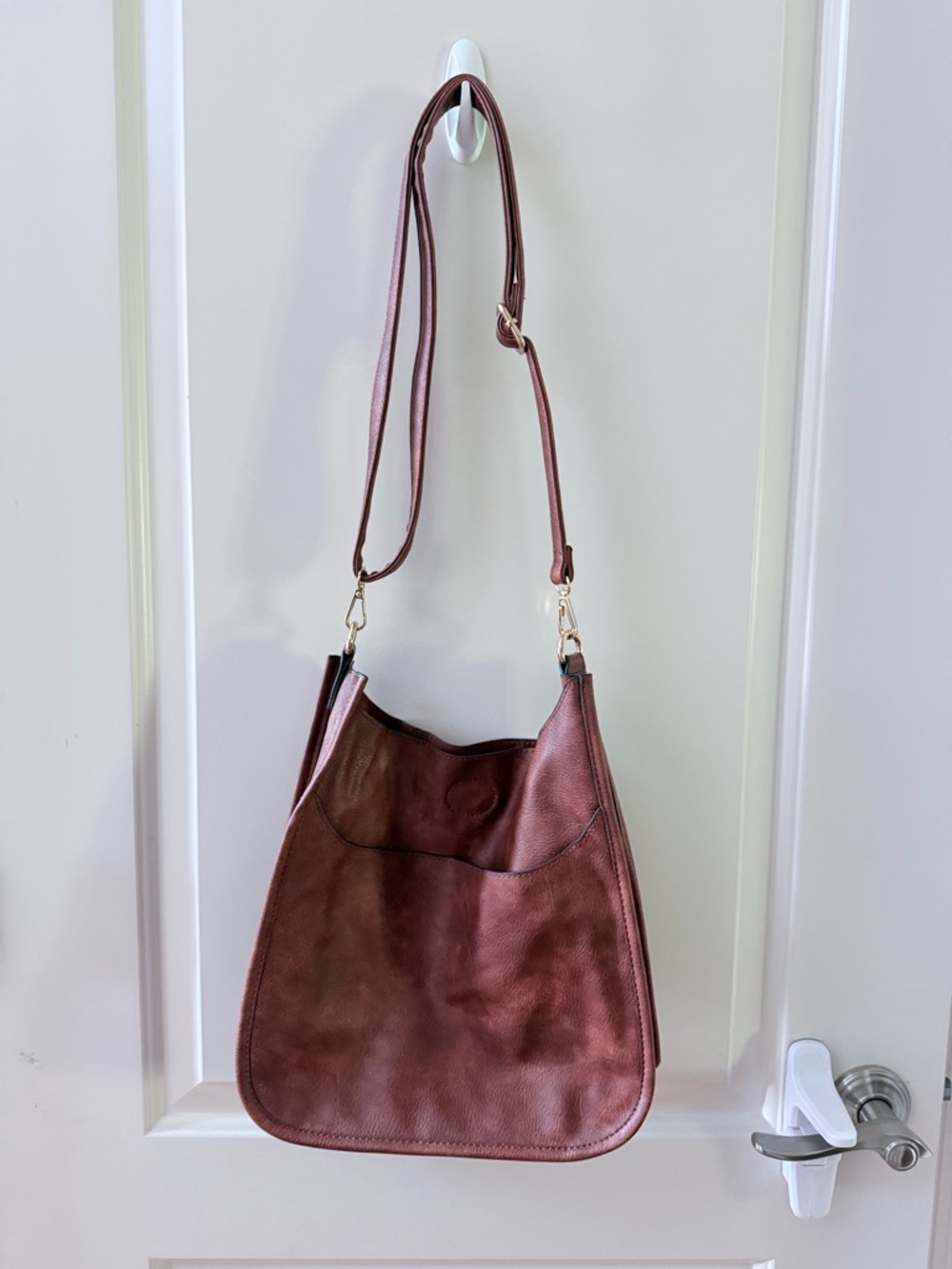 Brown Leather Shoulder Bag - Soft Hobo Tote